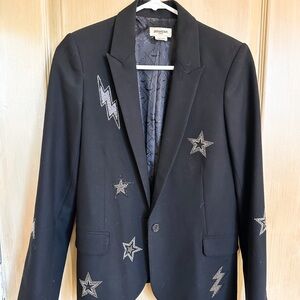 Zadig & Voltaire Navy Blazer with Star and Lightning Details